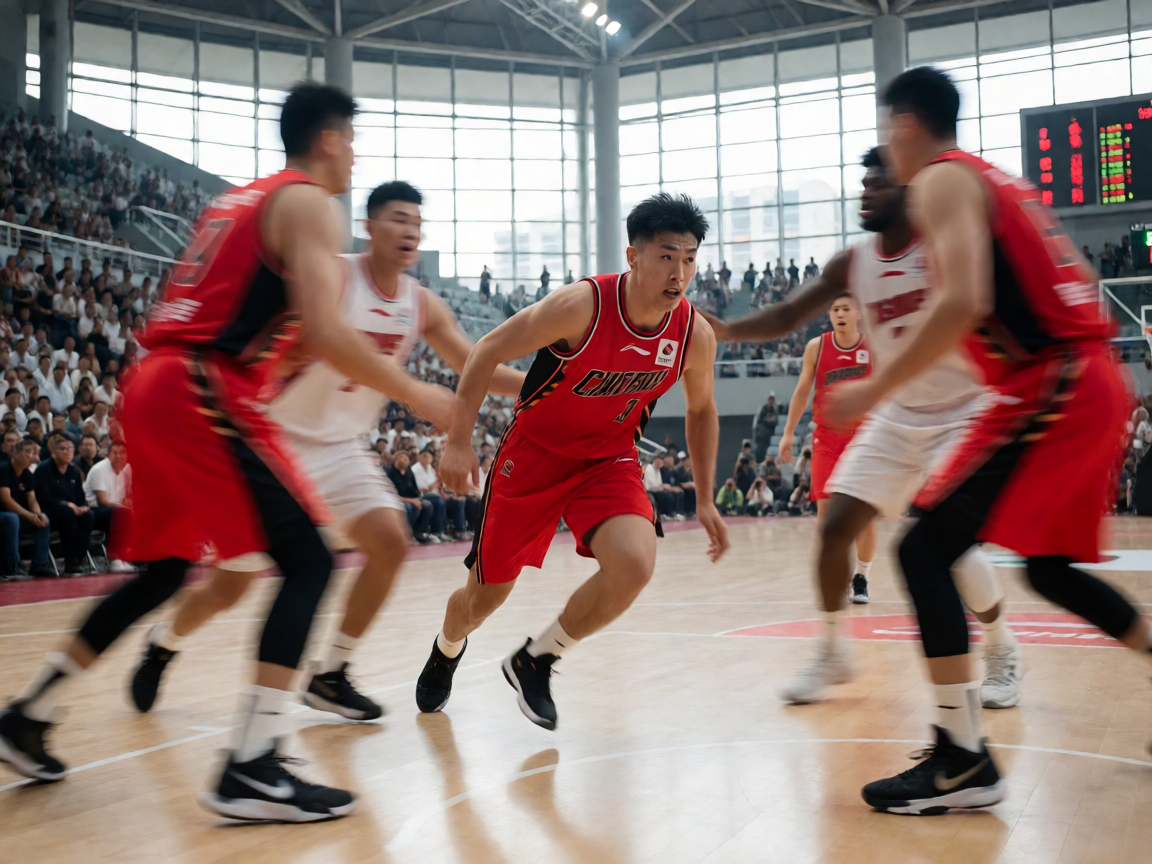 6686体育CBA总决赛现场，中国篮球职业联赛激烈对抗场面